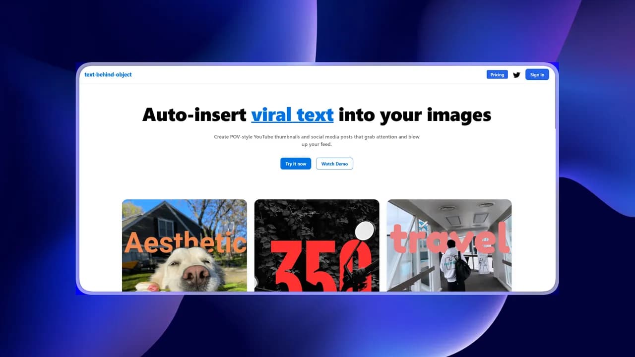 Text Behind Object